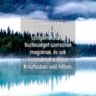 Picture 04 - 1 Timóteus 3:13 KAR - Mert a kik jól szolgálnak, szép tisztességet - Bible Verse Picture