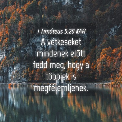 Picture 04 - 1 Timóteus 5:20 KAR - A vétkeseket mindenek elõtt fedd meg, hogy a - Bible Verse Picture