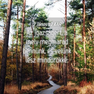 Picture 04 - 2 János 1:2 KAR - Az igazságért, a mely megmarad bennünk, és - Bible Verse Picture