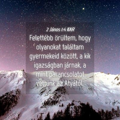 Picture 04 - 2 János 1:4 KAR - Felettébb örültem, hogy olyanokat találtam - Bible Verse Picture