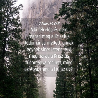 Picture 04 - 2 János 1:9 KAR - A ki félrelép és nem marad meg a Krisztus - Bible Verse Picture