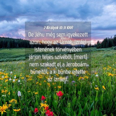 Picture 04 - 2 Királyok 10:31 KAR - De Jéhu még sem igyekezett azon, hogy az - Bible Verse Picture