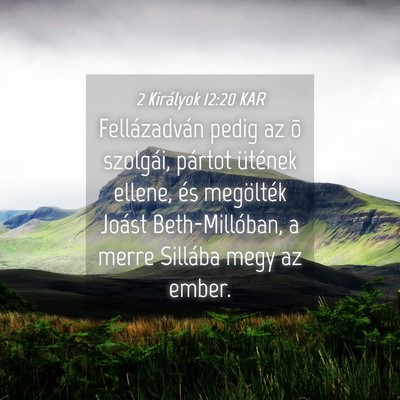 Picture 04 - 2 Királyok 12:20 KAR - Fellázadván pedig az õ szolgái, pártot - Bible Verse Picture