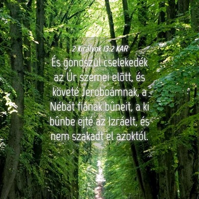 Picture 04 - 2 Királyok 13:2 KAR - És gonoszul cselekedék az Úr szemei elõtt, - Bible Verse Picture