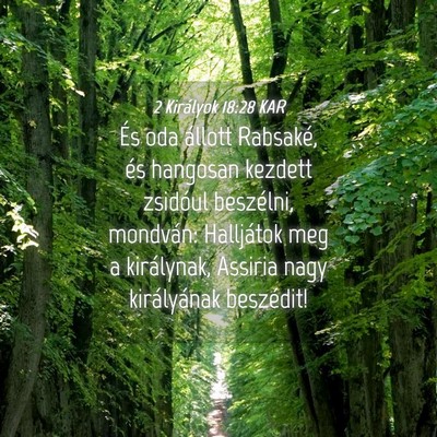 Picture 04 - 2 Királyok 18:28 KAR - És oda állott Rabsaké, és hangosan kezdett - Bible Verse Picture