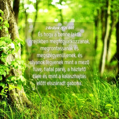 Picture 04 - 2 Királyok 19:26 KAR - És hogy a benne lakók erejökben - Bible Verse Picture