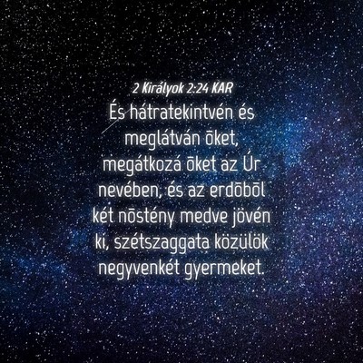Picture 04 - 2 Királyok 2:24 KAR - És hátratekintvén és meglátván õket, - Bible Verse Picture