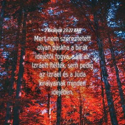 Picture 04 - 2 Királyok 23:22 KAR - Mert nem szereztetett olyan páskha a birák - Bible Verse Picture