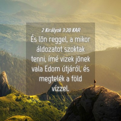 Picture 04 - 2 Királyok 3:20 KAR - És lõn reggel, a mikor áldozatot szoktak - Bible Verse Picture