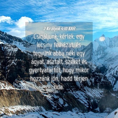 Picture 04 - 2 Királyok 4:10 KAR - Csináljunk, kérlek, egy kicsiny felházat, és - Bible Verse Picture
