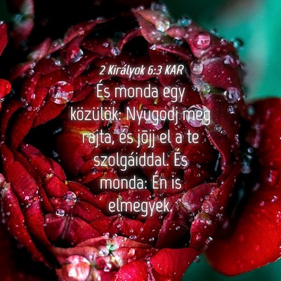 Picture 04 - 2 Királyok 6:3 KAR - És monda egy közülök: Nyugodj meg rajta, és - Bible Verse Picture