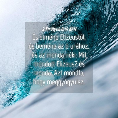 Picture 04 - 2 Királyok 8:14 KAR - És elméne Elizeustól, és beméne az õ - Bible Verse Picture