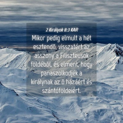 Picture 04 - 2 Királyok 8:3 KAR - Mikor pedig elmult a hét esztendõ, visszatért - Bible Verse Picture