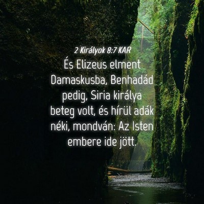 Picture 04 - 2 Királyok 8:7 KAR - És Elizeus elment Damaskusba, Benhadád pedig, - Bible Verse Picture
