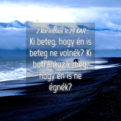 Picture 04 - 2 Korinthus 11:29 KAR - Ki beteg, hogy én is beteg ne volnék? Ki - Bible Verse Picture