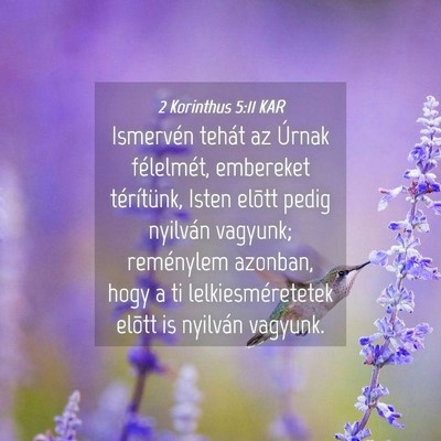 Picture 04 - 2 Korinthus 5:11 KAR - Ismervén tehát az Úrnak félelmét, embereket - Bible Verse Picture