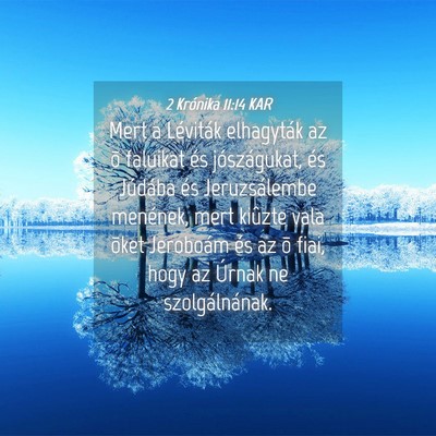 Picture 04 - 2 Krónika 11:14 KAR - Mert a Léviták elhagyták az õ faluikat és - Bible Verse Picture
