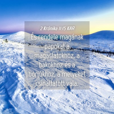 Picture 04 - 2 Krónika 11:15 KAR - És rendele magának papokat a magaslatokhoz, a - Bible Verse Picture