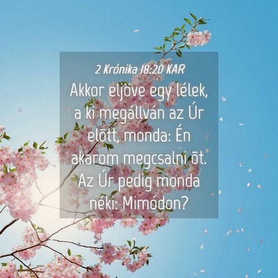 Picture 04 - 2 Krónika 18:20 KAR - Akkor eljöve egy lélek, a ki megállván az Úr - Bible Verse Picture