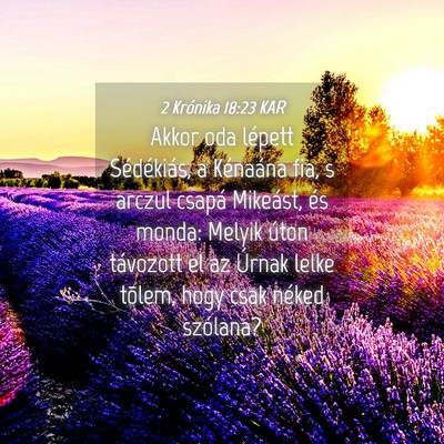 Picture 04 - 2 Krónika 18:23 KAR - Akkor oda lépett Sédékiás, a Kénaána fia, s - Bible Verse Picture