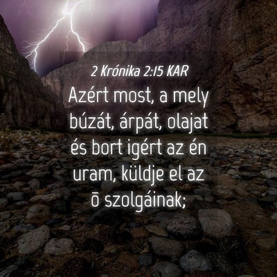 Picture 04 - 2 Krónika 2:15 KAR - Azért most, a mely búzát, árpát, olajat és - Bible Verse Picture
