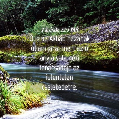 Picture 04 - 2 Krónika 22:3 KAR - Õ is az Akháb házának útjain jára; mert az - Bible Verse Picture