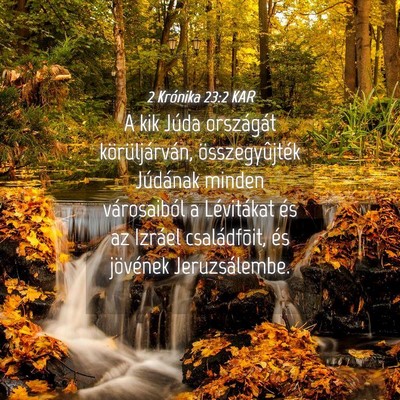 Picture 04 - 2 Krónika 23:2 KAR - A kik Júda országát körüljárván, - Bible Verse Picture