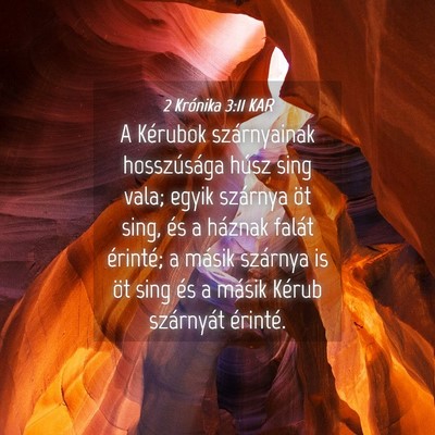 Picture 04 - 2 Krónika 3:11 KAR - A Kérubok szárnyainak hosszúsága húsz sing - Bible Verse Picture