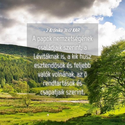 Picture 04 - 2 Krónika 31:17 KAR - A papok nemzetségének családjaik szerint; a - Bible Verse Picture
