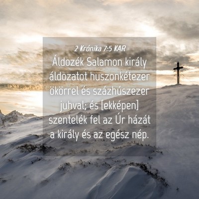 Picture 04 - 2 Krónika 7:5 KAR - Áldozék Salamon király áldozatot - Bible Verse Picture