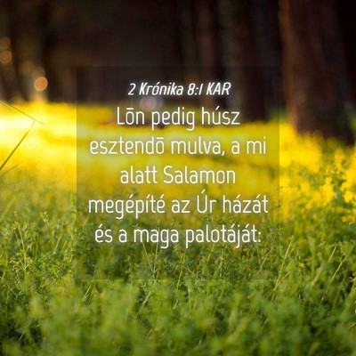 Picture 04 - 2 Krónika 8:1 KAR - Lõn pedig húsz esztendõ mulva, a mi alatt - Bible Verse Picture
