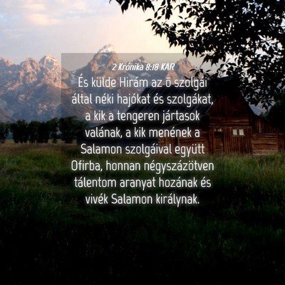 Picture 04 - 2 Krónika 8:18 KAR - És külde Hirám az õ szolgái által néki - Bible Verse Picture
