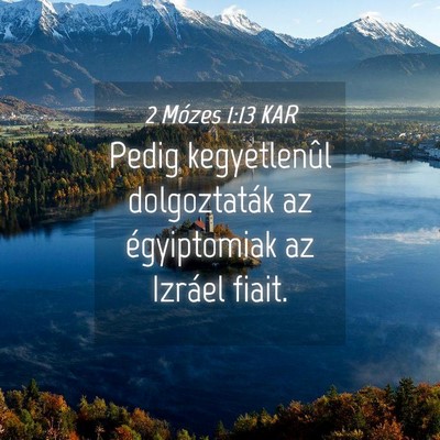 Picture 04 - 2 Mózes 1:13 KAR - Pedig kegyetlenûl dolgoztaták az égyiptomiak - Bible Verse Picture