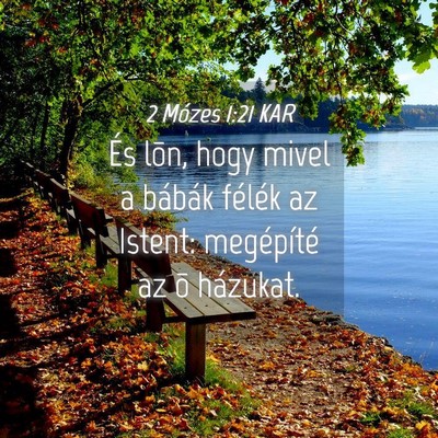 Picture 04 - 2 Mózes 1:21 KAR - És lõn, hogy mivel a bábák félék az Istent: - Bible Verse Picture