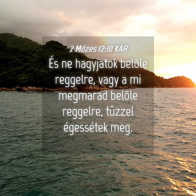 Picture 04 - 2 Mózes 12:10 KAR - És ne hagyjatok belõle reggelre, vagy a mi - Bible Verse Picture