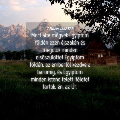 Picture 04 - 2 Mózes 12:12 KAR - Mert általmégyek Égyiptom földén ezen - Bible Verse Picture