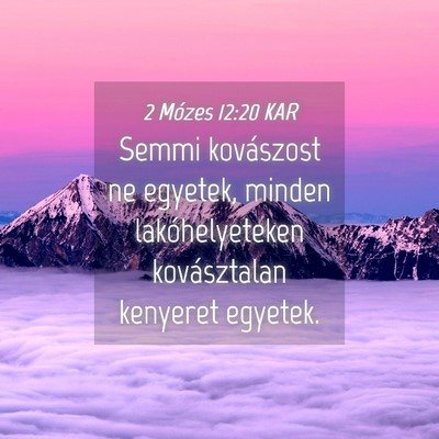 Picture 04 - 2 Mózes 12:20 KAR - Semmi kovászost ne egyetek, minden - Bible Verse Picture