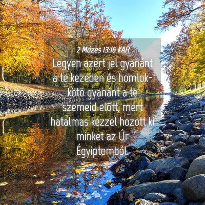 Picture 04 - 2 Mózes 13:16 KAR - Legyen azért jel gyanánt a te kezeden és - Bible Verse Picture