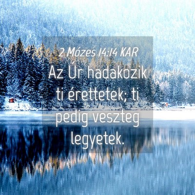 Picture 04 - 2 Mózes 14:14 KAR - Az Úr hadakozik ti érettetek; ti pedig veszteg - Bible Verse Picture