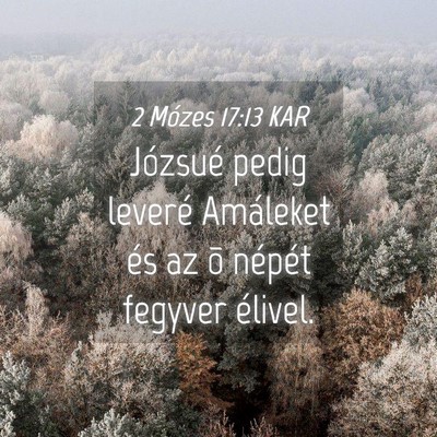 Picture 04 - 2 Mózes 17:13 KAR - Józsué pedig leveré Amáleket és az õ - Bible Verse Picture