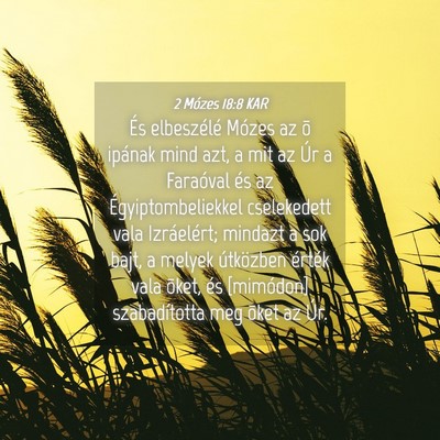 Picture 04 - 2 Mózes 18:8 KAR - És elbeszélé Mózes az õ ipának mind azt, a - Bible Verse Picture