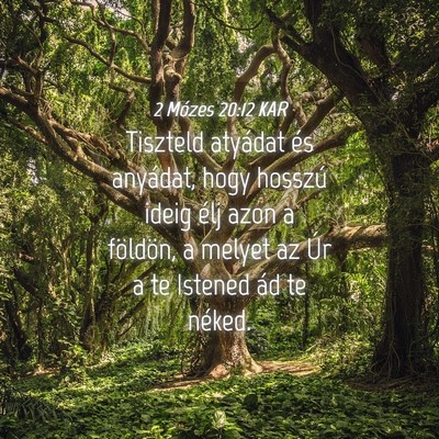 Picture 04 - 2 Mózes 20:12 KAR - Tiszteld atyádat és anyádat, hogy hosszú - Bible Verse Picture