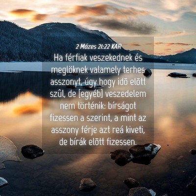 Picture 04 - 2 Mózes 21:22 KAR - Ha férfiak veszekednek és meglöknek valamely - Bible Verse Picture