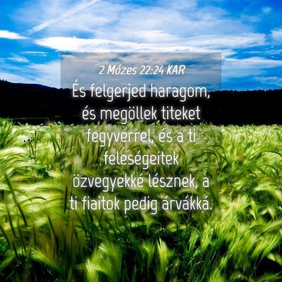 Picture 04 - 2 Mózes 22:24 KAR - És felgerjed haragom, és megöllek titeket - Bible Verse Picture