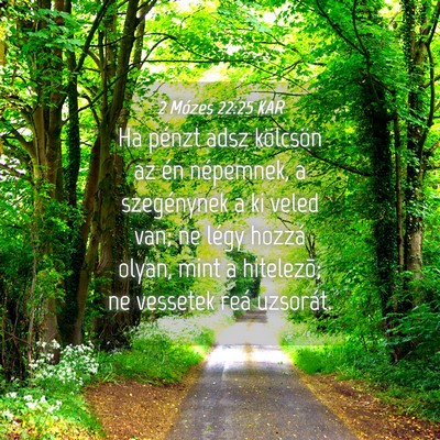 Picture 04 - 2 Mózes 22:25 KAR - Ha pénzt adsz kölcsön az én népemnek, a - Bible Verse Picture