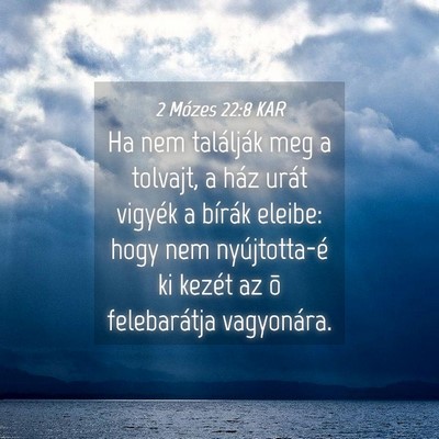 Picture 04 - 2 Mózes 22:8 KAR - Ha nem találják meg a tolvajt, a ház urát - Bible Verse Picture