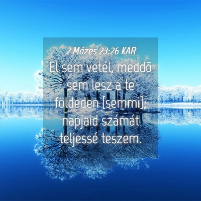 Picture 04 - 2 Mózes 23:26 KAR - El sem vetél, meddõ sem lesz a te földeden - Bible Verse Picture