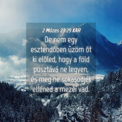 Picture 04 - 2 Mózes 23:29 KAR - De nem egy esztendõben ûzöm õt ki elõled, - Bible Verse Picture