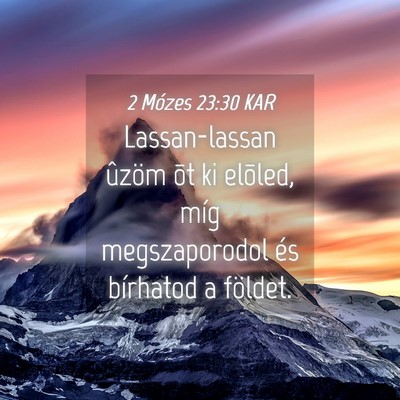 Picture 04 - 2 Mózes 23:30 KAR - Lassan-lassan ûzöm õt ki elõled, míg - Bible Verse Picture