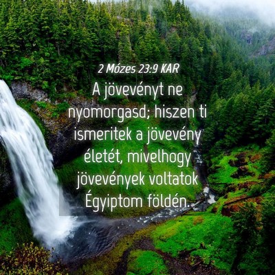 Picture 04 - 2 Mózes 23:9 KAR - A jövevényt ne nyomorgasd; hiszen ti ismeritek - Bible Verse Picture